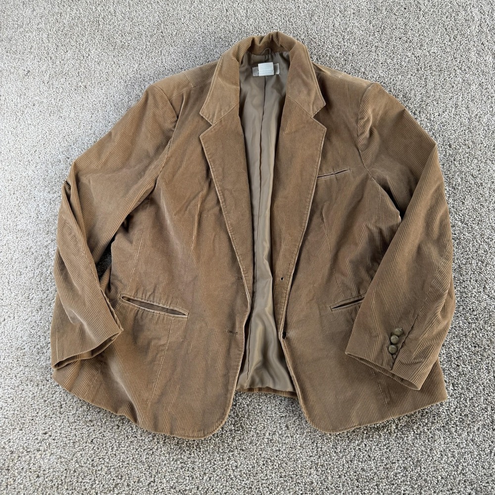 Vintage Sue Brett Blazer Jacket Womens 26 Beige Corduroy Lined Made Japan